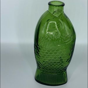 Green glass fish bottle